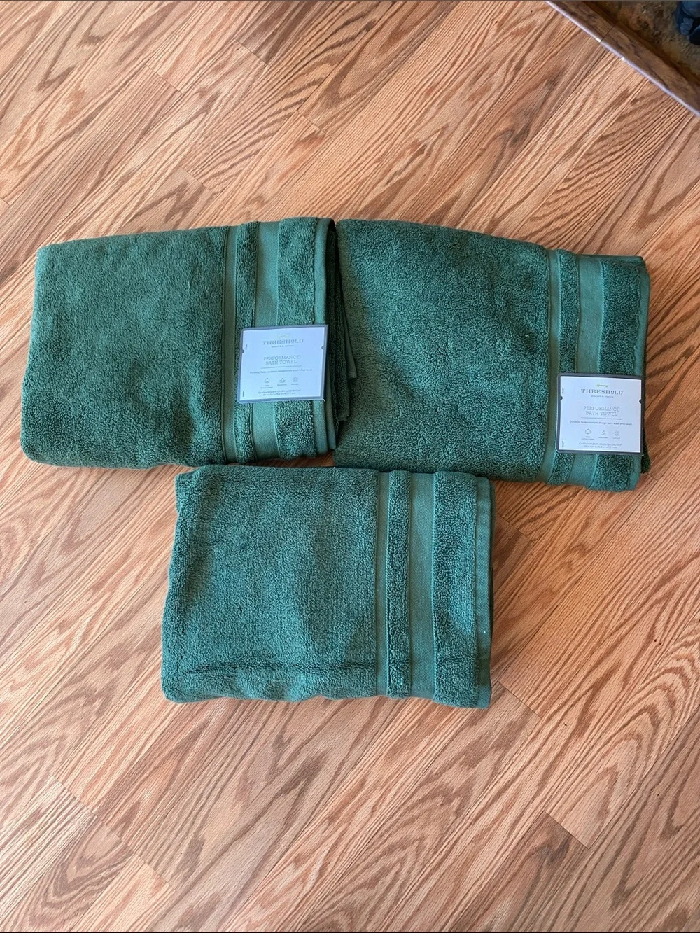 Cotton Bath Towel Set NWT Dark Green Household Cozy Fade Resistant